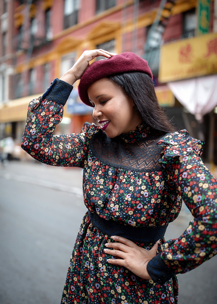 AnnaSui X ModCloth Black Ditsy Floral Dress