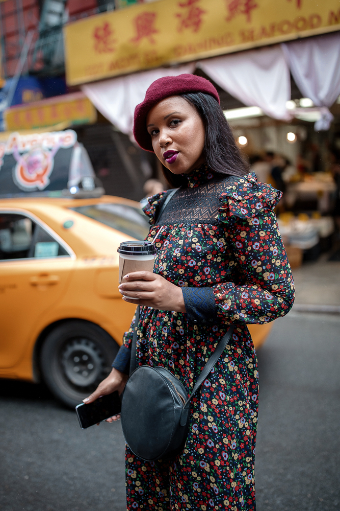 AnnaSui X ModCloth Black Ditsy Floral Dress