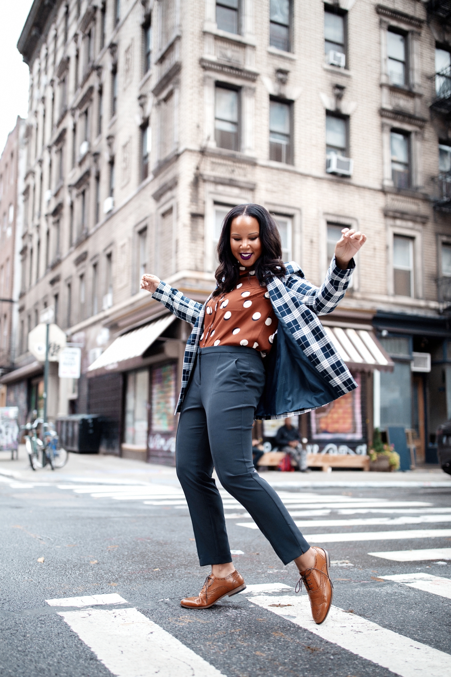 Primark Polka Dot Shirt Plaid Jacket